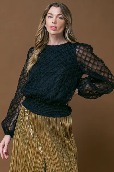 Truedames Sweetly Captivting Woven Top In Black