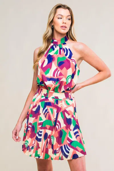 Truedames Sweetly Elevated Woven Mini Dress In Multi