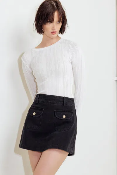 Truedames Tailored Flow Black Woven Skort