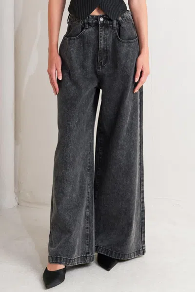 Truedames Take My Word Denim Pants In Black