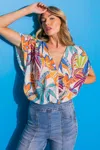 Truedames Take Notes Woven Bodysuit In Multi