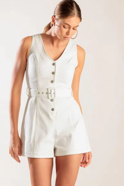 Truedames Take The Lead White Woven Romper