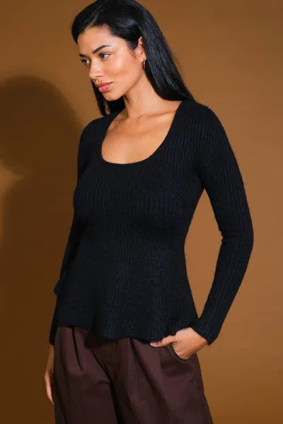 Truedames Talking To You Sweater Top In Black