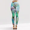 Truedames Tattoo Inspired Graphic Printed High Waisted Leggings In Green