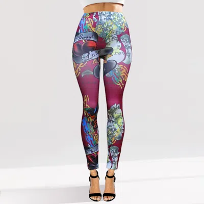 Truedames Tattoo Inspired Graphic Printed High Waisted Leggings In Multi