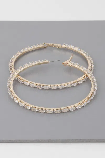 Truedames Teardrop Jeweled Hoop Earrings In Gold