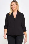 Truedames Techno Scuba Blazer W/pockets In Black