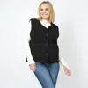 Truedames Teddy Fur Vest With Pocket In Black