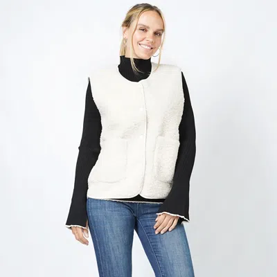 Truedames Teddy Fur Vest With Pocket In Multi