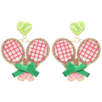 Truedames Tennis Set Theme Post Dangle Earrings In Multi