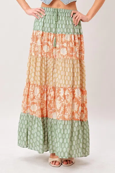 Truedames Terra Flow Midi Prairie Skirt In Brown