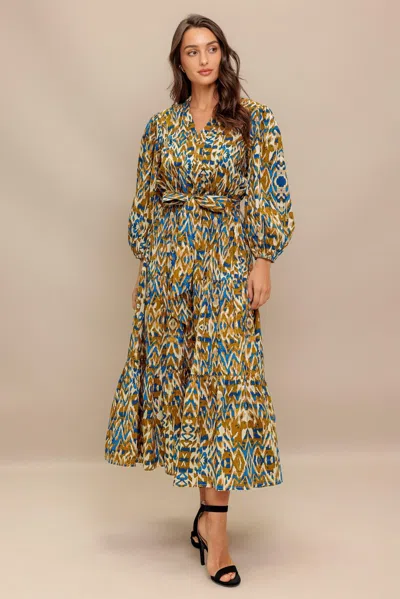 Truedames Terra Vision Woven Midi Dress In Multi