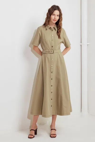 Truedames Terracotta Trail Woven Midi Dress In Brown