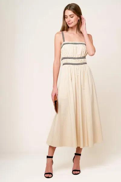 Truedames Terrific Timing Cream Woven Midi Dress In Beige