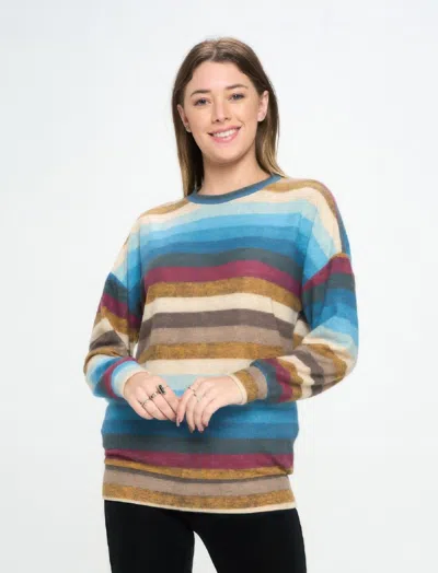 Truedames Terry Brushed Round Nk Long Sleeve W/ Pocket Top In Multi