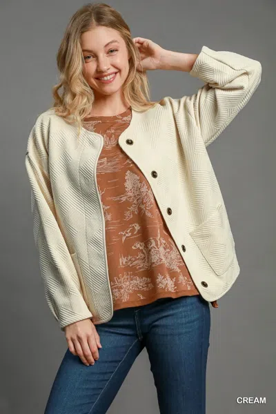 Truedames Textured Jacquard Jacket In White