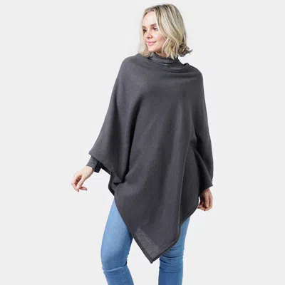 Truedames Textured Jersey Poncho In Gray