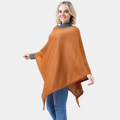 Truedames Textured Jersey Poncho In Orange