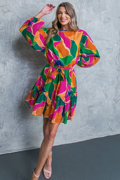 Truedames Thank Me Later Woven Mini Dress In Multi