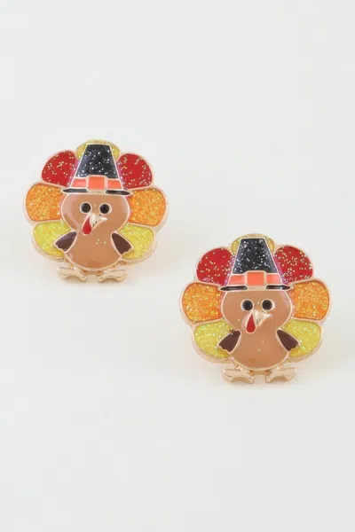 Truedames Thanksgiving Turkey Stud Earrings In Multi