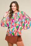 Truedames That's That Bright Woven Top In Multi