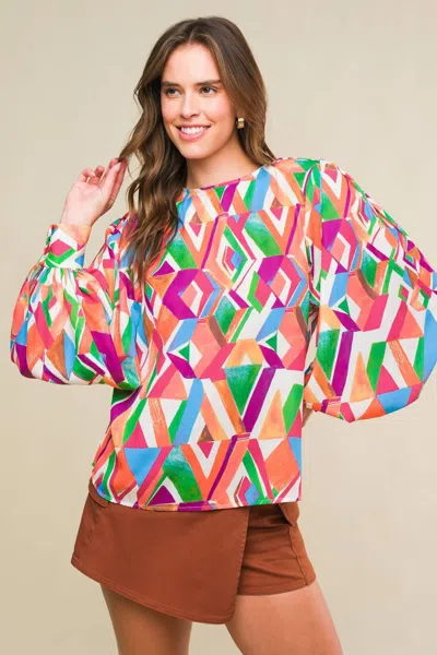 Truedames That's That Bright Woven Top In Multi