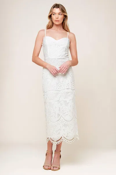 Truedames The Josephine Off White Woven Midi Dress