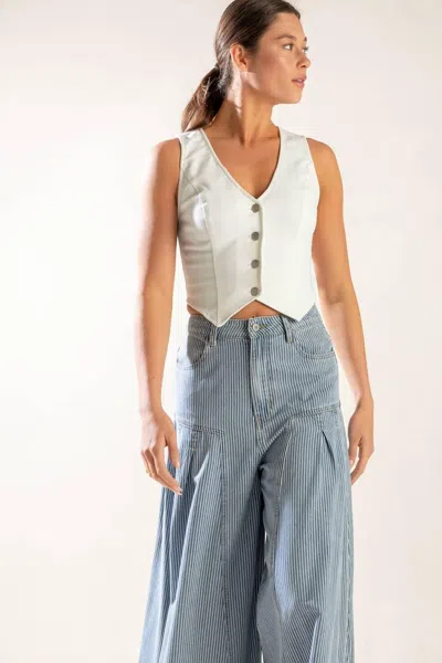 Truedames The Lily's Secret Denim Vest In White