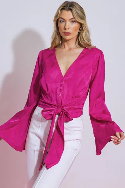 Truedames The Right Addition Woven Top In Pink