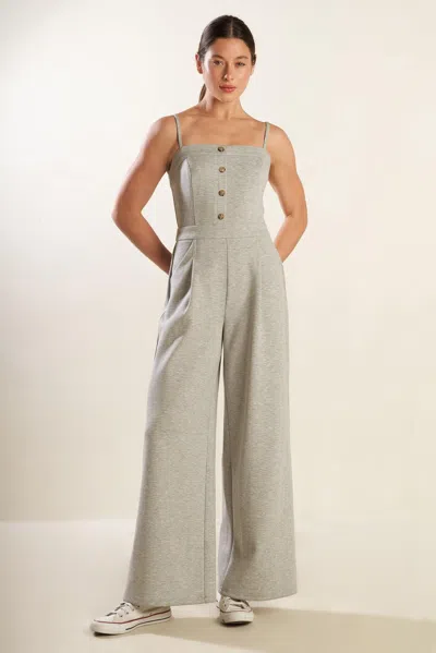 Truedames The Secret Of Us Knit Jumpsuit In Gray
