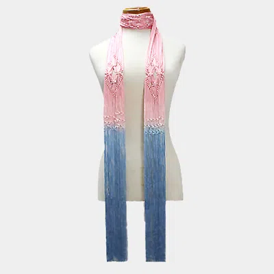 Truedames Thin Ombre Rope Scarf In Pink