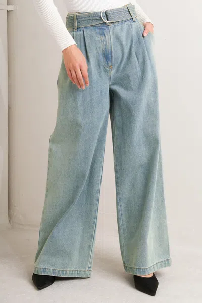 Truedames Think Of Me Denim Pants In Blue