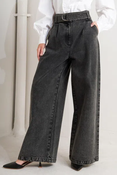 Truedames Think Of Me Denim Pants In Gray