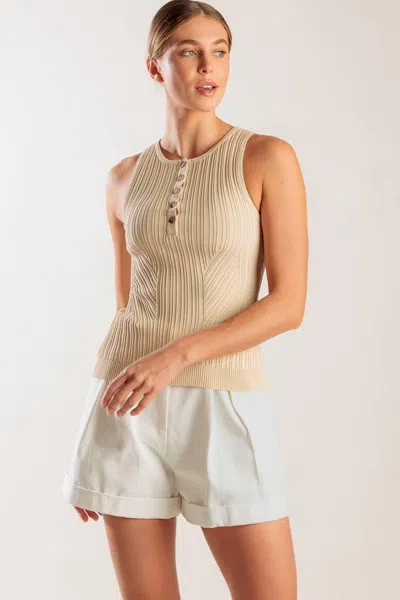 Truedames Thinking About You Knit Tank Top In Animal Print