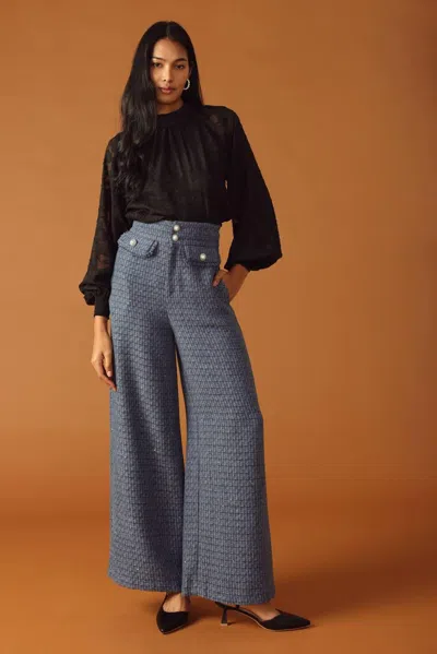 Truedames Threads Of Destiny Tweed Pants In Blue