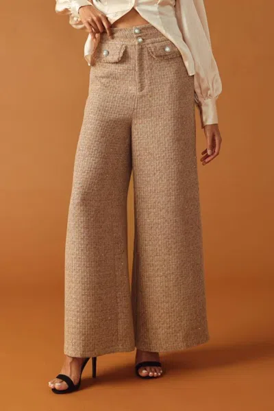 Truedames Threads Of Destiny Tweed Pants In Brown