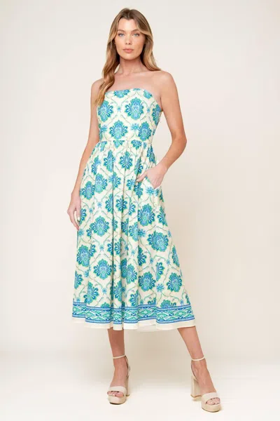 Truedames Thriving Poise Woven Midi Dress In Multi