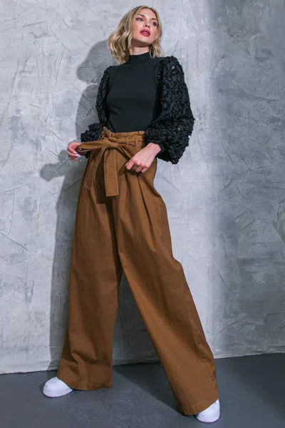 Truedames Thriving Weekend Twill Pants In Brown