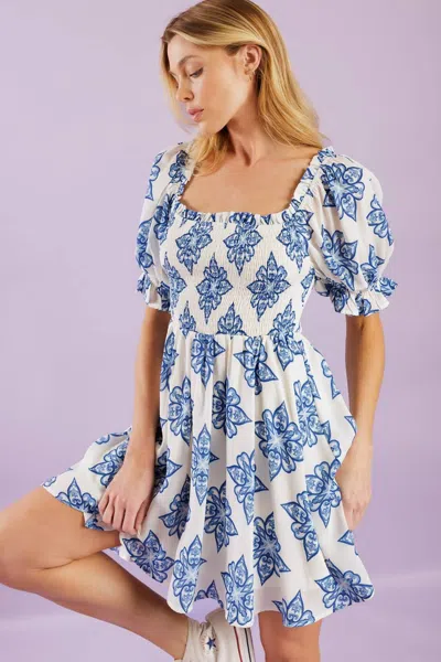 Truedames Through The Garden Woven Mini Dress In Multi