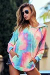 Truedames Tie Dye French Terry Hoodie With Kangaroo Pocket In Multi