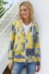 Truedames Tie Dye Full Zip Drawstring Hoodie In Multi