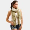 Truedames Tie Dye Grommet Oblong Scarf In Green