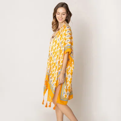 Truedames Tile Print Kimono Poncho In Multi