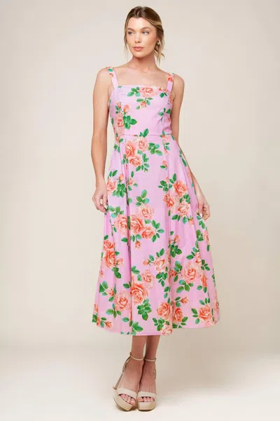 Truedames Time For Team Woven Midi Dress In Multi