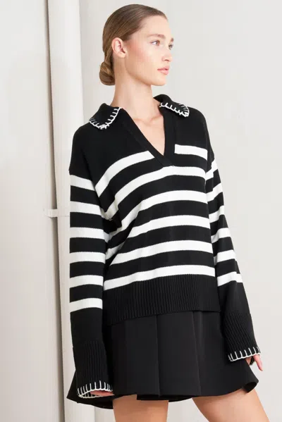 Truedames Timeless Charm Sweater Top In Black