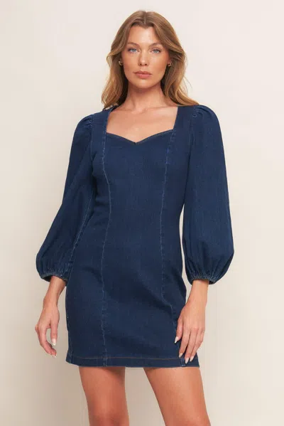 Truedames Timeless Denim Mini Dress In Blue