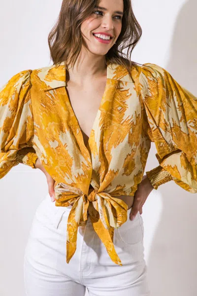 Truedames Too Sweet For You Woven Top In Gold