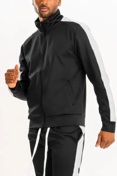Truedames Track Single Stripe Jacket In Black