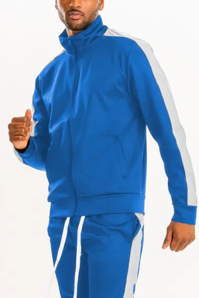 Truedames Track Single Stripe Jacket In Blue