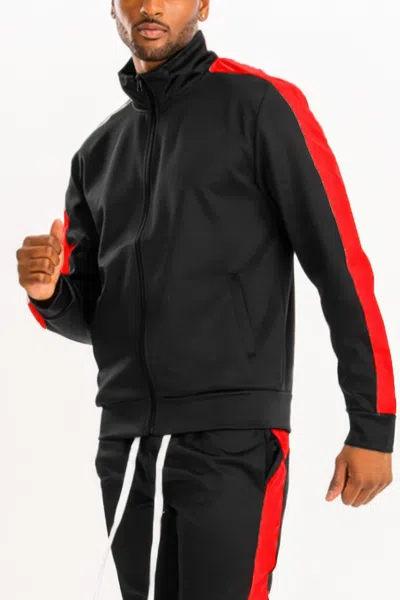 Truedames Track Single Stripe Jacket In Red